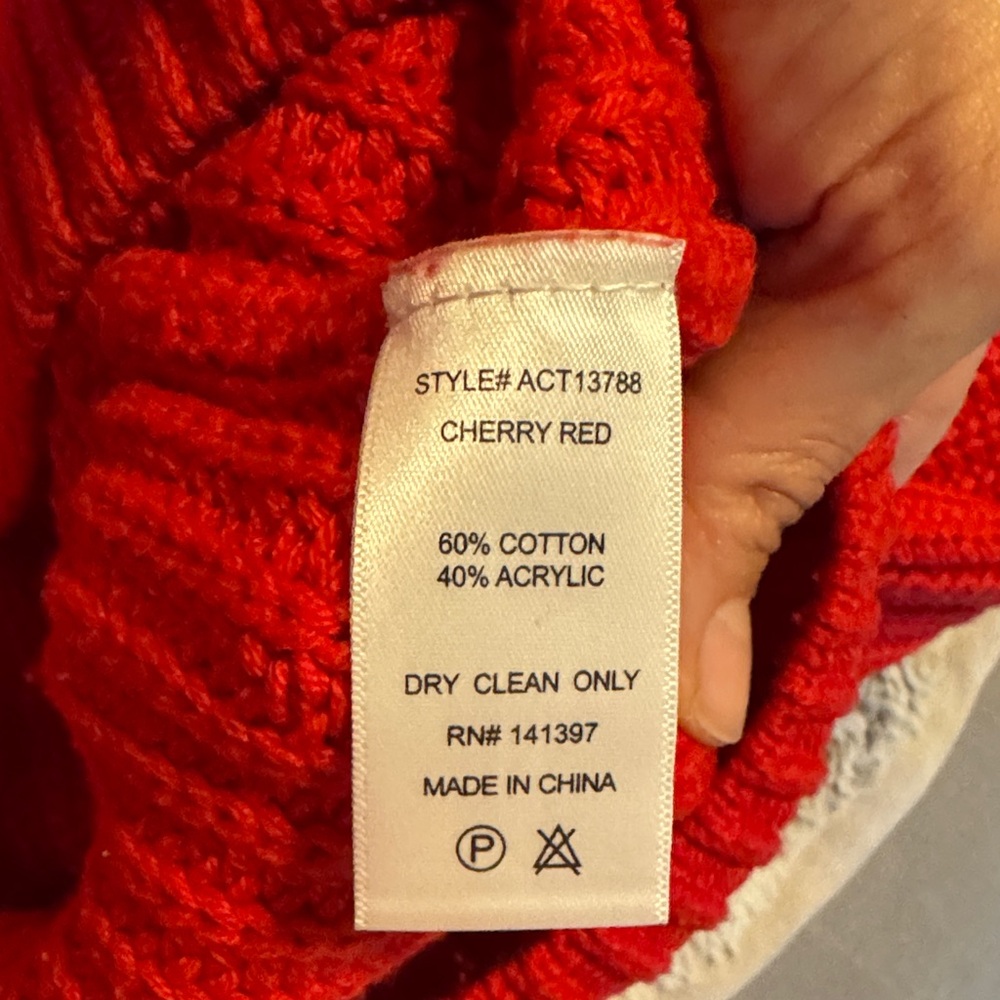 Astr Red Off-the-Shoulder Cut Out Sweater XS - Picture 2 of 4